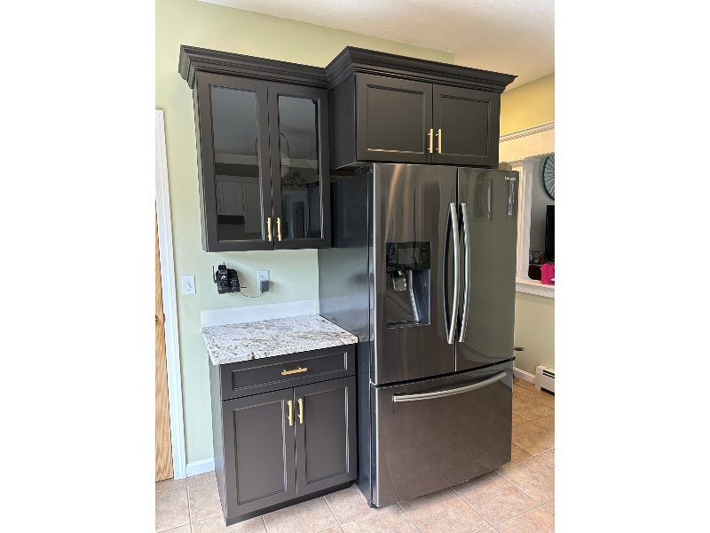 Custom black built-in cabinet installation