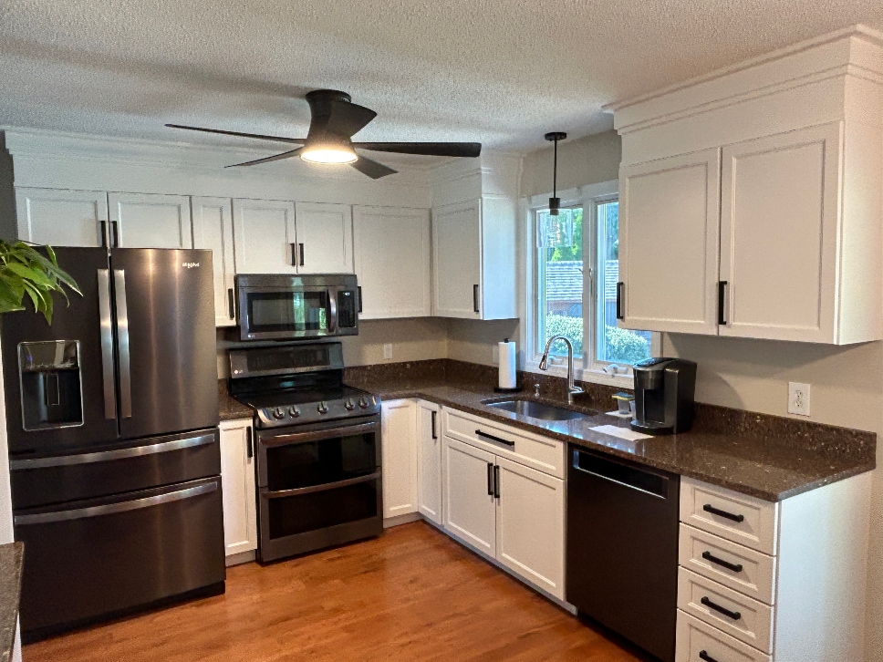 Cabinet refacing with extension to ceiling height in Chicopee, MA