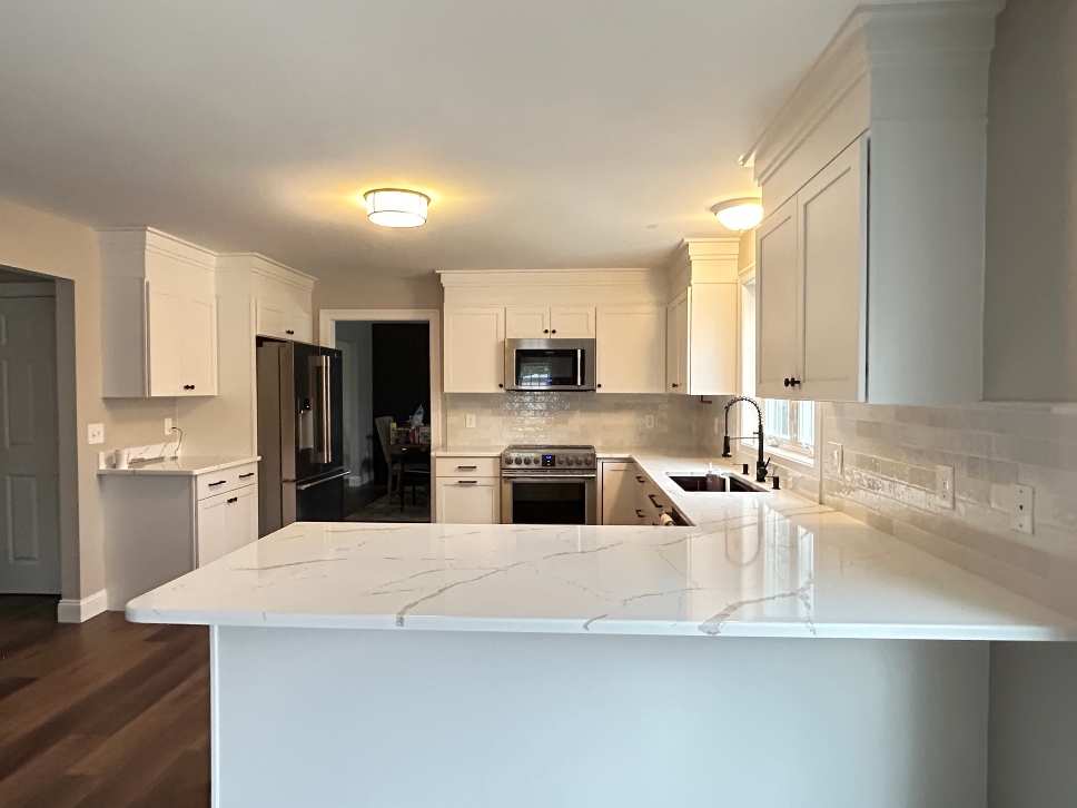 Updated kitchen after cabinet refacing in Ludlow, MA