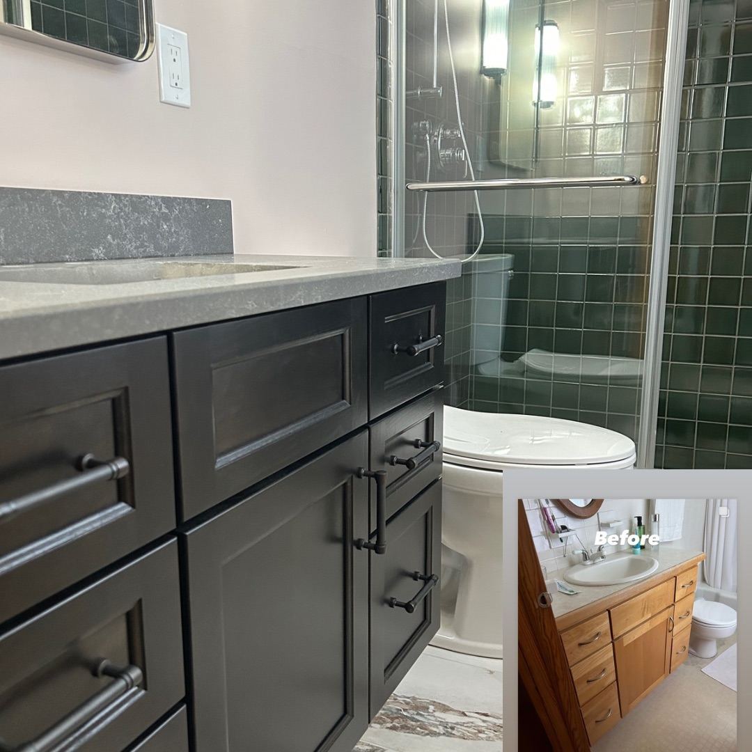 Custom cherry bathroom vanity cabinet build