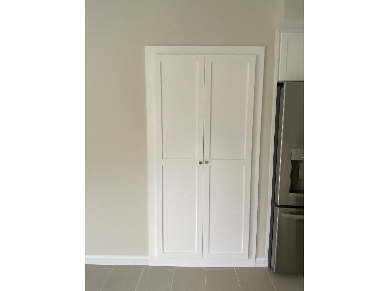 Custom built-in pantry cabinet closed view