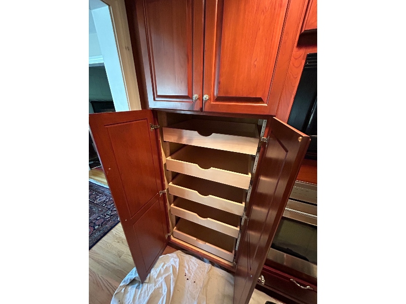 Pantry pullout tray organizer system