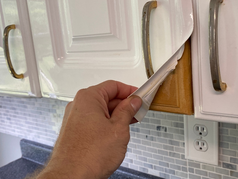 Peeling thermofoil cabinet doors — not a good candidate for painting