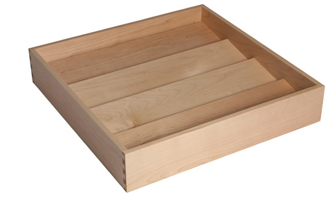 Built-in spice rack drawer insert for kitchen cabinet