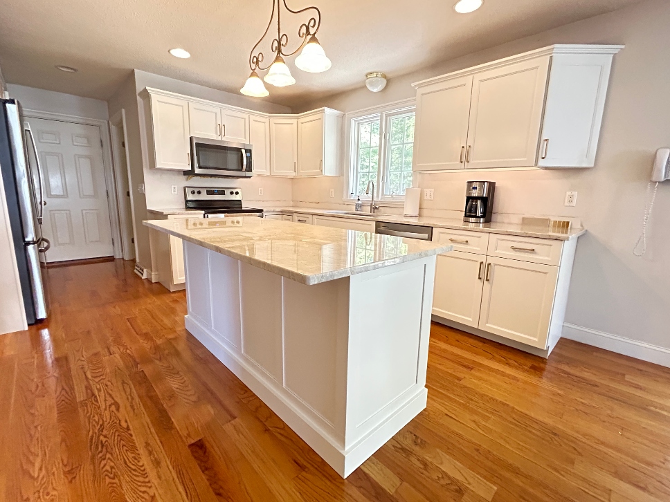Updated kitchen cabinet refacing project completed in Westfield Massachusetts