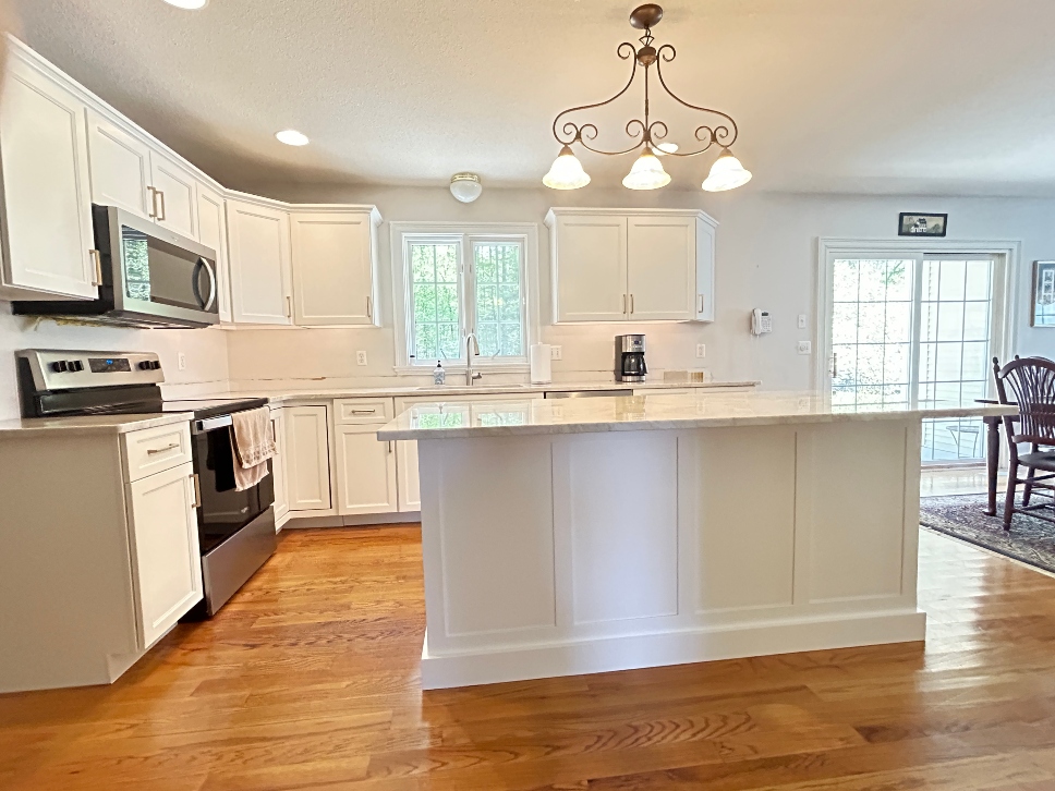 White kitchen cabinet refacing in Westfield, MA